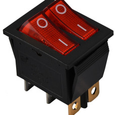 KCD2-2101N R/B 220V Перемикач 2 клав. червоний з підсвічуванням