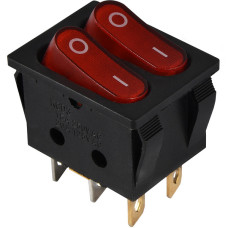 KCD2-5-2101N R/B  220V Перемикач 2 клав. червоний з підсвічуванням