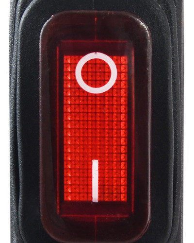 KCD3-101NW R/B  220V Перемикач 1 клав. вологозах червоний з підсвічуванням