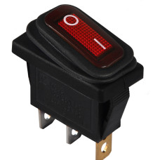 KCD3-101NW R/B  220V Перемикач 1 клав. вологозах червоний з підсвічуванням