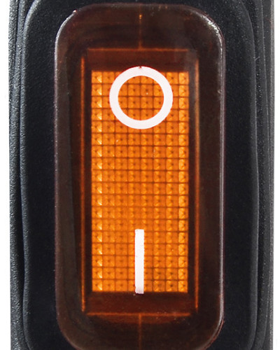 KCD3-101NW YL/B 220V  Перемикач 1 клав. вологозах. жовтий з підсвічуванням