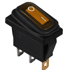 KCD3-101NW YL/B 220V  Перемикач 1 клав. вологозах. жовтий з підсвічуванням