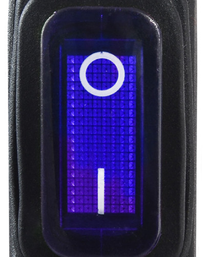 KCD3-101NW BL/B  220V Перемикач 1 клав. вологозах. синій з підсвічуванням