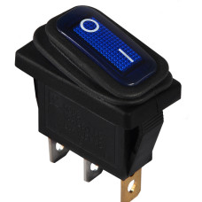 KCD3-101NW BL/B  220V Перемикач 1 клав. вологозах. синій з підсвічуванням