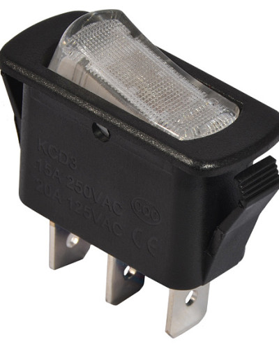 KCD3-101N-12 WH/B 220V Перемикач 1 клав. білий з підсвічуванням