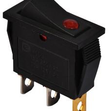 KCD3-101EN R/B 220V  Перемикач 1 клав. червоний з  підсвічуванням (точковим)