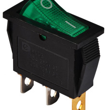 KCD3-101N GR/B 220V  Перемикач 1 клав. зелений з підсвічуванням