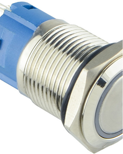 TYJ 16-261  Кнопка металева пласка з підсвічуванням, 1NO+1NC, червона  220V.