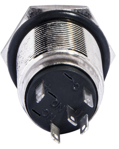 TYJ 16-261 Кнопка металева пласка з підсвічуванням, 1NO+1NC, зелена  220V.