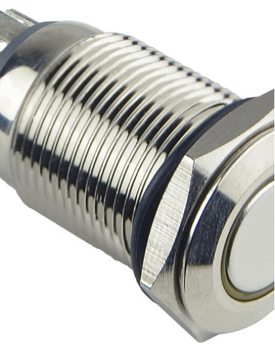 TYJ 16-261  Кнопка металева пласка з підсвічуванням, 1NO+1NC, жовта  220V.