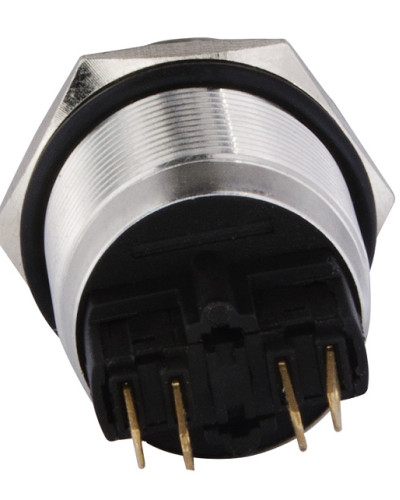TYJ 22-321  Кнопка металева звиступом з фікс., 1NO+1NC.