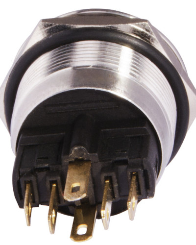 TYJ 22-271  Кнопка металева пласка з підсвічуванням, 1NO+1NC, жовта  220V.