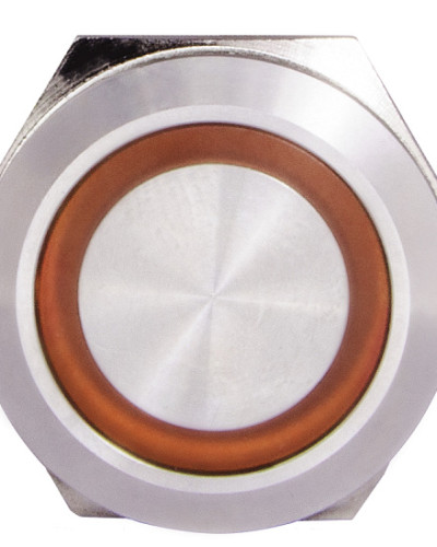 TYJ 22-271  Кнопка металева пласка з підсвічуванням, 1NO+1NC, жовта  220V.