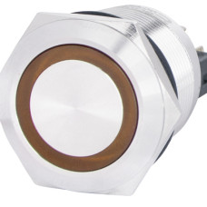 TYJ 22-271  Кнопка металева пласка з підсвічуванням, 1NO+1NC, жовта  220V.