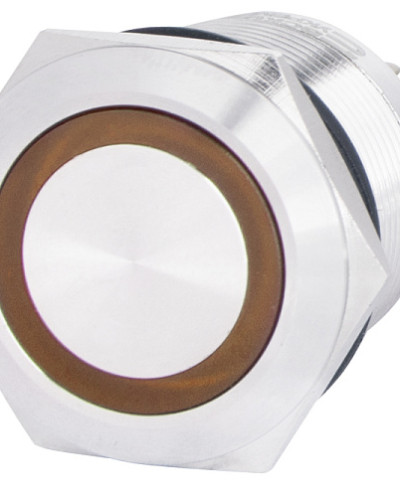 TYJ 22-271  Кнопка металева пласка з підсвічуванням, 1NO+1NC, жовта  220V.
