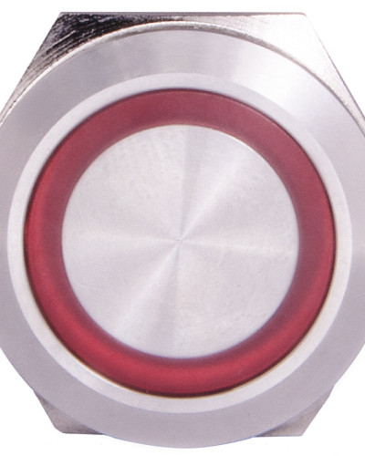 TYJ 22-271 Кнопка металева пласка з підсвічуванням, 1NO+1NC, червона 220V.