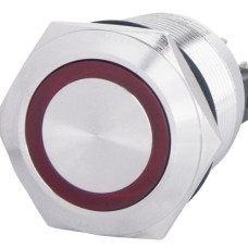 TYJ 22-271 Кнопка металева пласка з підсвічуванням, 1NO+1NC, червона 220V.
