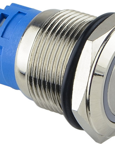 TYJ 19-271  Кнопка металева пласка з підсвічуванням, 1NO+1NC, червона  220V.