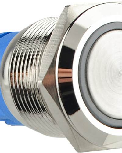 TYJ 19-271  Кнопка металева пласка з підсвічуванням, 1NO+1NC, червона  220V.