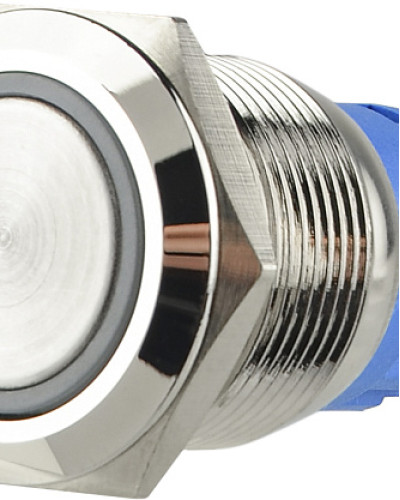 TYJ 19-271  Кнопка металева пласка з підсвічуванням, 1NO+1NC, червона  220V.