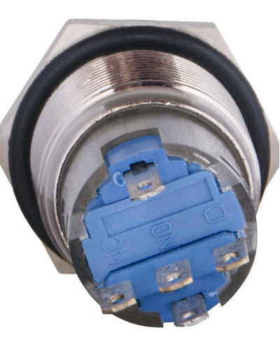 TYJ 19-271  Кнопка металева пласка з підсвічуванням, 1NO+1NC, жовта  220V.