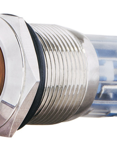 TYJ 19-271  Кнопка металева пласка з підсвічуванням, 1NO+1NC, жовта  24V.