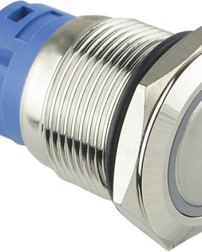 TYJ 19-271 Кнопка металева пласка з підсвічуванням, 1NO+1NC, зелена  24V.