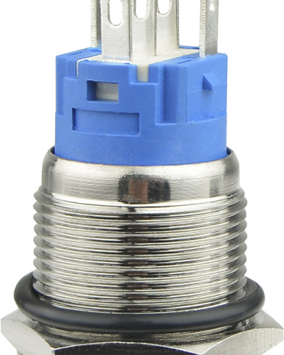 TYJ 19-271 Кнопка металева пласка з підсвічуванням, 1NO+1NC, зелена  24V.