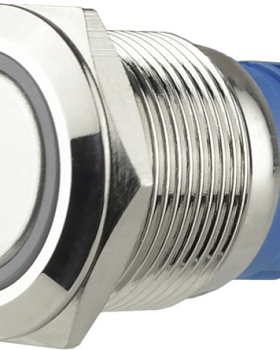 TYJ 19-271  Кнопка металева пласка з підсвічуванням, 1NO+1NC, червона  24V.