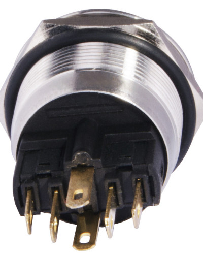 TYJ 22-271  Кнопка металева пласка з підсвічуванням, 1NO+1NC, жовта  24V.
