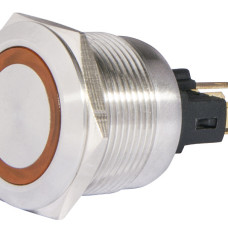 TYJ 22-271  Кнопка металева пласка з підсвічуванням, 1NO+1NC, жовта  24V.