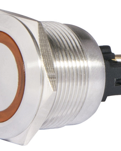 TYJ 22-271  Кнопка металева пласка з підсвічуванням, 1NO+1NC, жовта  24V.