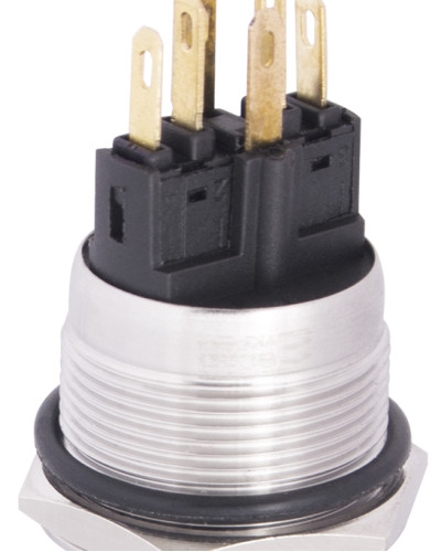 TYJ 22-271  Кнопка металева пласка з підсвічуванням, 1NO+1NC, жовта  24V.