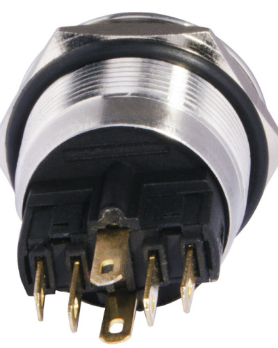 TYJ 22-271 Кнопка металева пласка з підсвічуванням, 1NO+1NC, червона 24V.