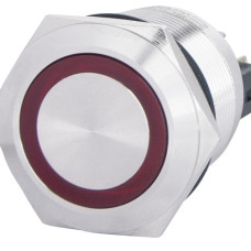 TYJ 22-271 Кнопка металева пласка з підсвічуванням, 1NO+1NC, червона 24V.
