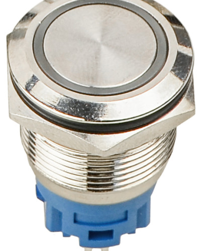 TYJ 19-271  Кнопка металева пласка з підсвічуванням, 1NO+1NC, червона 12V.