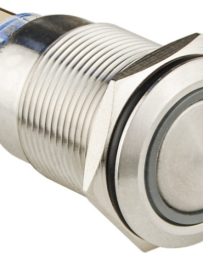 TYJ 19-272 Кнопка металева пласка з підсвічуванням, 2NO+2NC, зелена 12V.