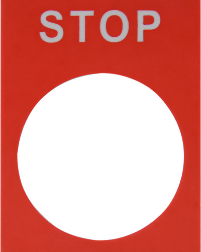 Табличка маркувальна STOP червона для кнопок XB2