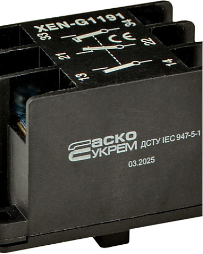 Блок- контакт XEN-G1191 до XAL-B3, 1NO+1NC+1NO (2 швидкості) 