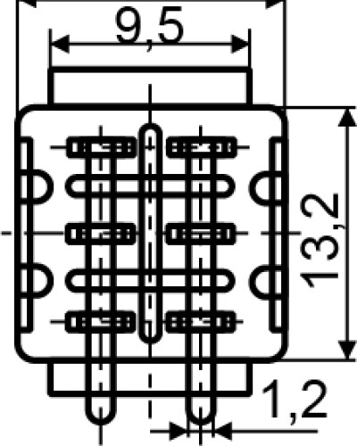 Тумблер MTS-202 ON-ON 2Пол. *6Конт.