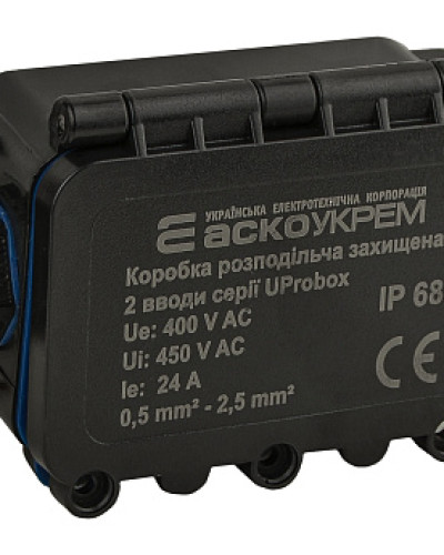 Коробка розподільча захищена, 2 вводи, IP68 серії UProbox