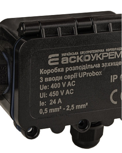 Коробка розподільча захищена, 3 вводи, IP68 серії UProbox
