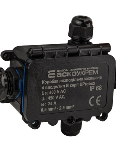 Коробка розподільча захищена, 4 вводи/тип В, IP68 серії UProbox