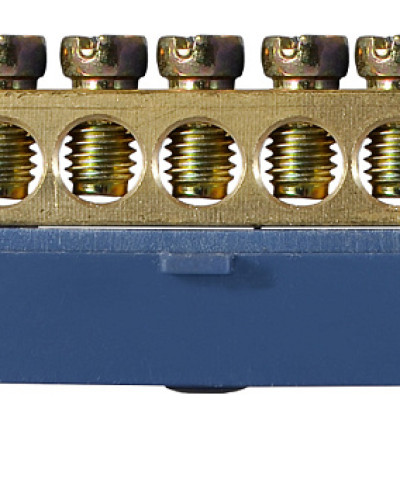 BC-507 6х9 7 отв. Нульова шина з ізолятором на Din-рейку