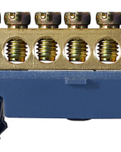 BC-512 6х9 12 отв. Нульова шина з ізолятором на Din-рейку
