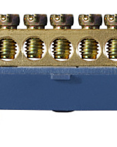 BC-515 6х9 15 отв. Нульова шина з ізолятором на Din-рейку