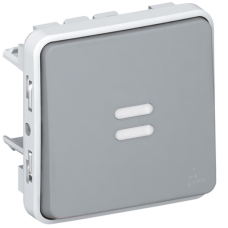 механизм переключателя 1-кл. с подсветкой 10А IP55-IK07 Плексо, серый