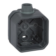 Коробка накладна 1-постова з вводом ISO20, колір Антрацит PLEXO