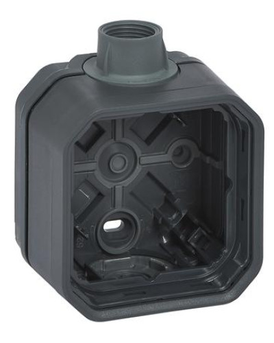 Коробка накладная 1-постовая с вводом ISO20, цвет Антрацит PLEXO