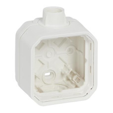Коробка накладна 1-постова з вводом ISO20, колір Білий PLEXO